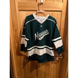 Minnesota Wild Youth L XL Jersey please see photo 2 stains on bottom